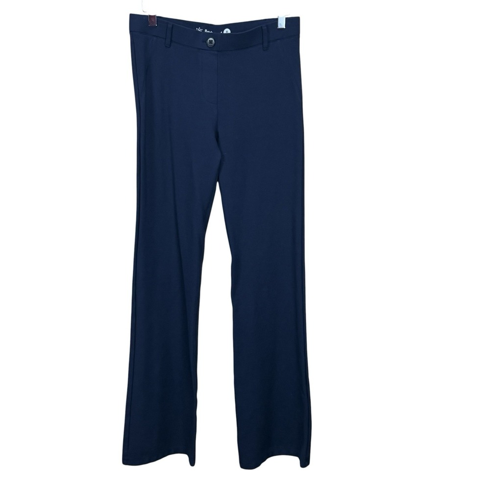 Betabrand Straight-Leg Classic Dress Pant Yoga Pants Navy Medium Long Inseam